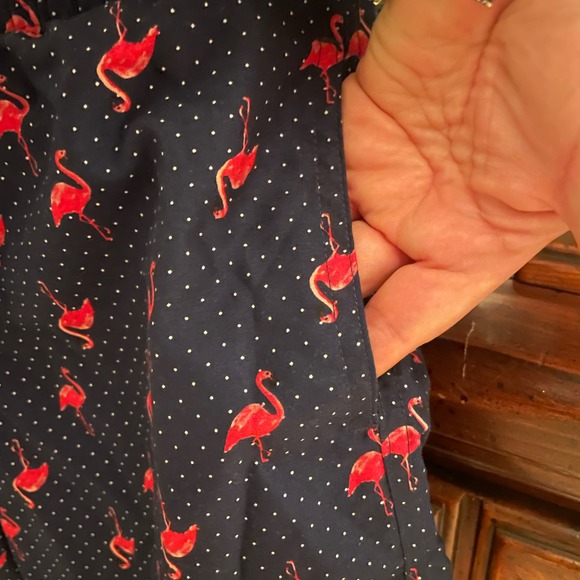 Surf Society swimwear navy Swim Trunks Flamingo Print Drawstring Waist Shorts - Picture 6 of 13